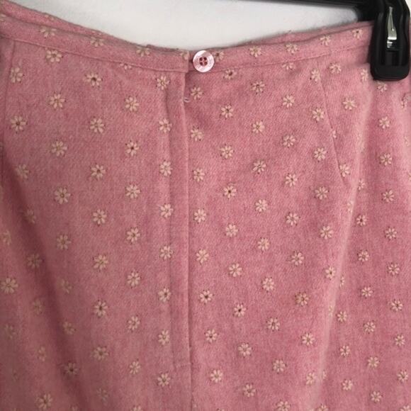 Lilly Pulitzer Pink Embroidered Floral Wool Skirt Size 8 - Picture 5 of 13